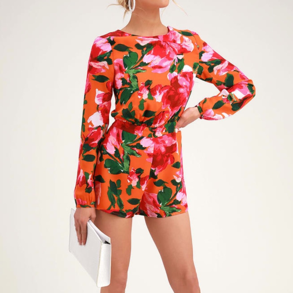 Floral Backless Romper